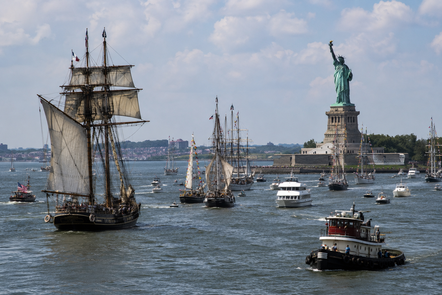 Historic Parade of Tall Ships Draws Thousands to New York Harbor for America 250 Celebration
