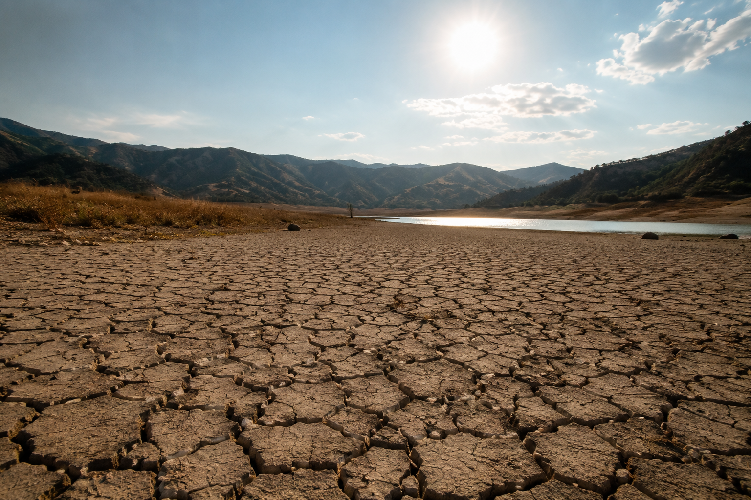 Illustration of extreme weather linked to a developing El Niño, including heat waves, drought, wildfires, storms, and flooding.